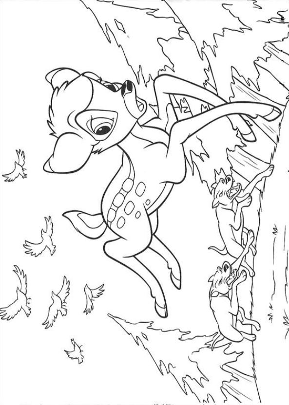 Plansa de colorat cu Bambi 38 32